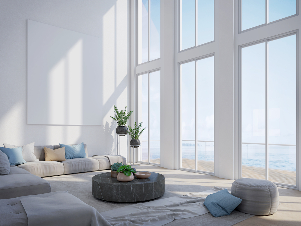 modern living room luxury house with sea view 2